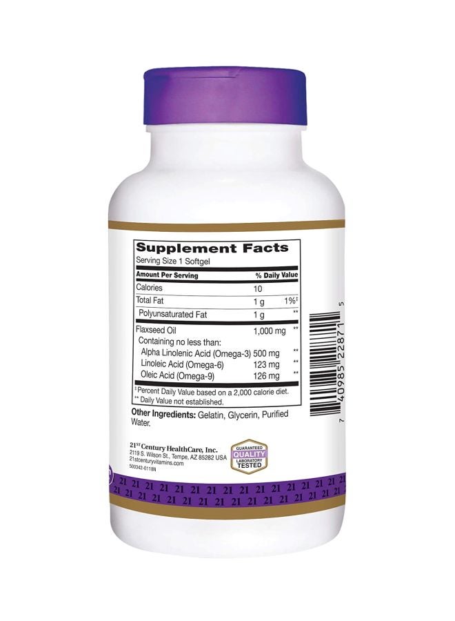 القرن الحادي والعشرون مكمل غذائي بزيت بذور الكتان - 120 كبسولة هلامية - Image 3